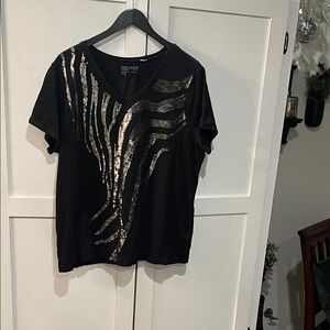 Black and Silver Graphic Women's Tee